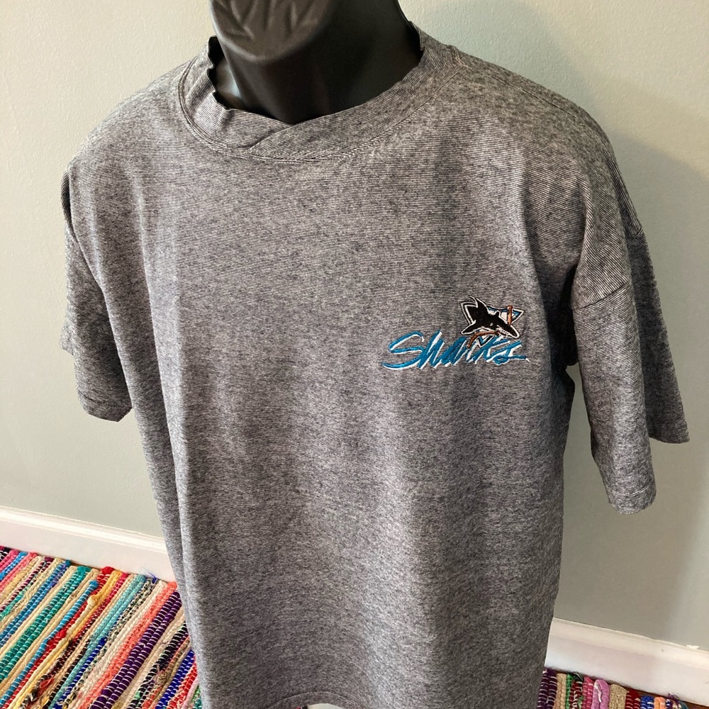 1991 San Jose Sharks NHL Hockey Shirt Striped XL